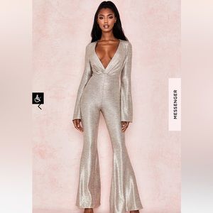 Catrin Gold plunge jumpsuit